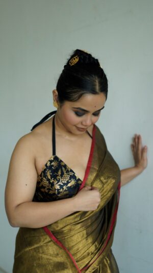 Black Golden Brocade Bustier
