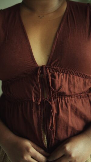 Brown Frill Top