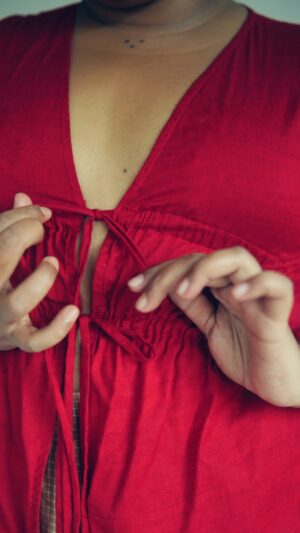 Crimson Red Frill Top
