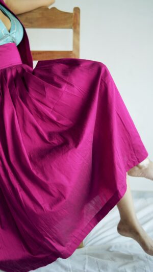 Fushia Round Pleated Skirt
