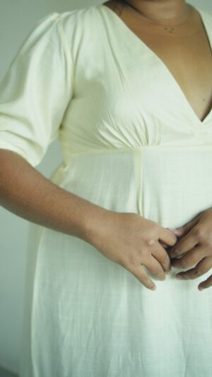 Long white A line Dress