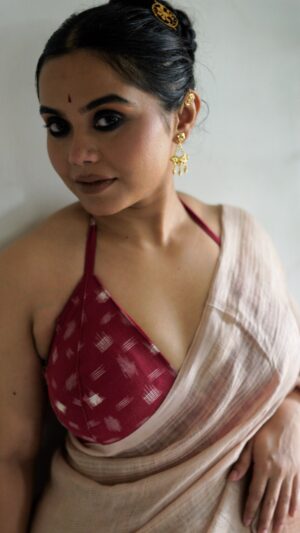 Maroon Double Ikat Bustier