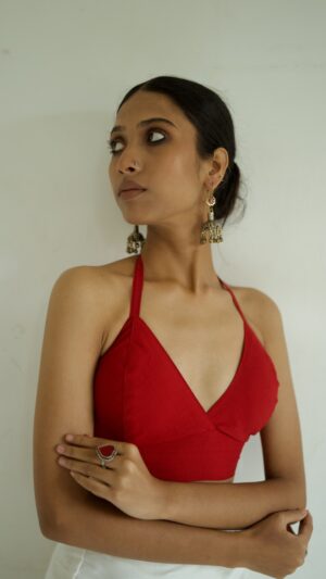 Red Solid Bustier