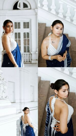 White Grey Strip Bustier