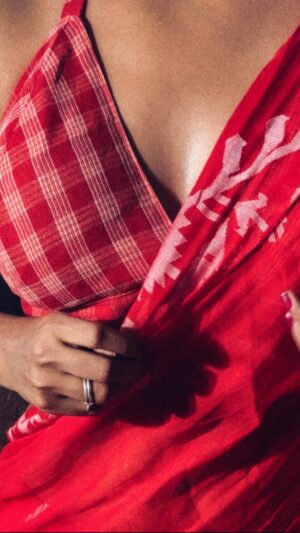White Red Gamcha Bustier