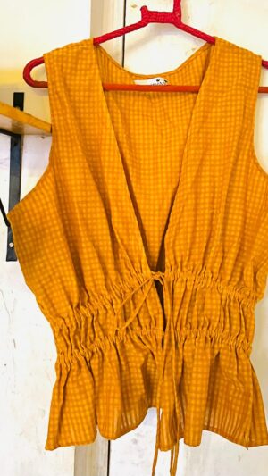 Yellow Cotton Frill Top