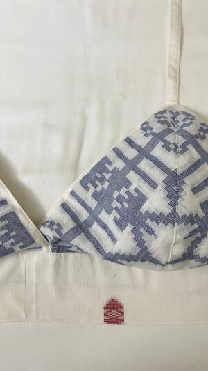 White Blue Jamdani Bustier