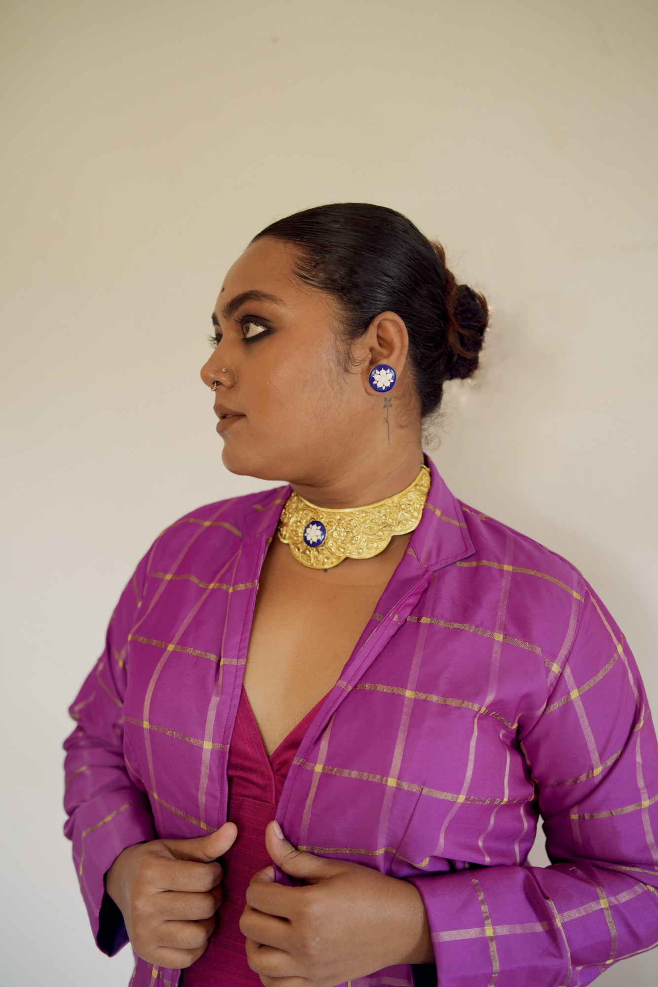 Purple Brocade Blazer