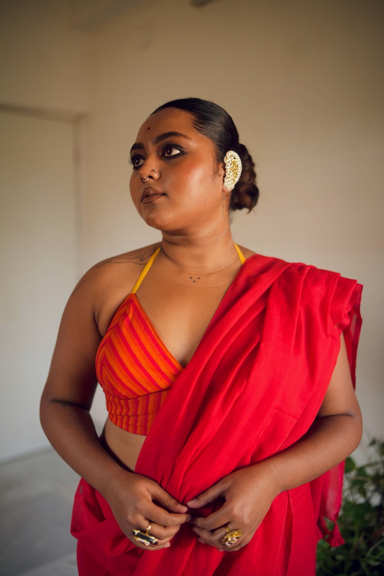 Red Yellow Strip Bustier