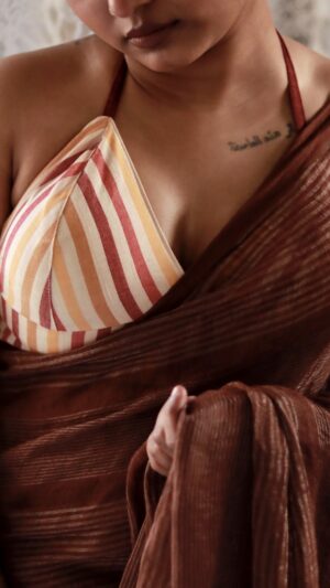 Beige Multi Strip Bustier