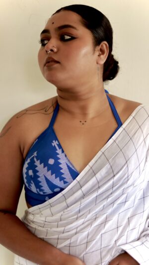 Blue Jamdani Bustier