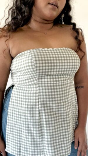 White And Sage Tube Top