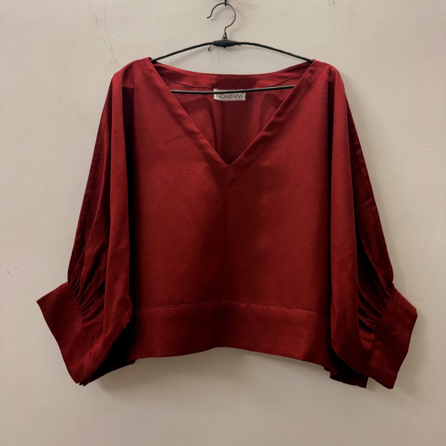 Maroon Balloon Sleeve Top