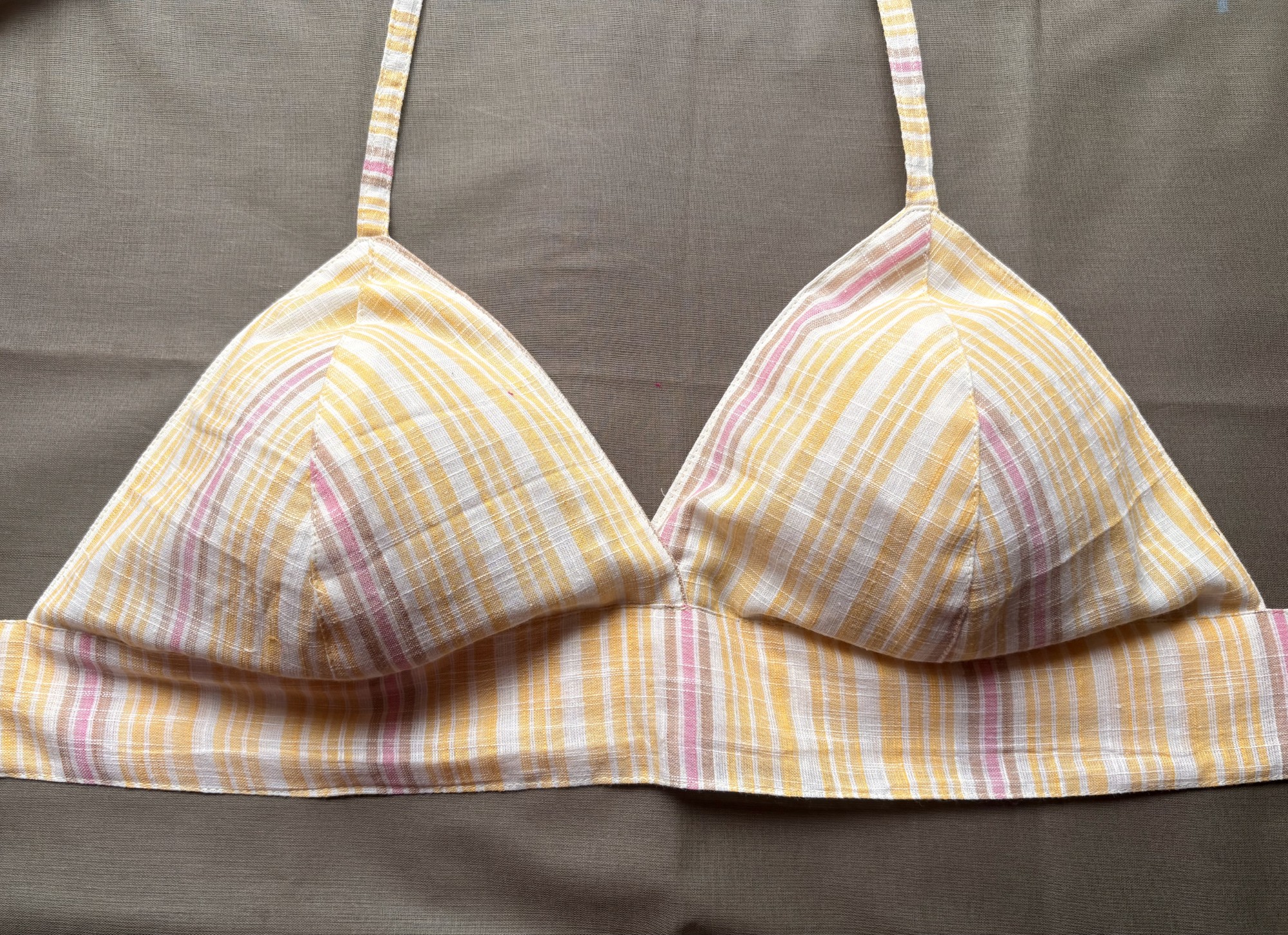 White Yellow Strip Bustier - Image 3