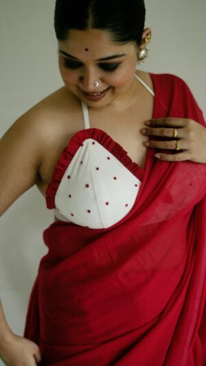 White Red Frill Bustier
