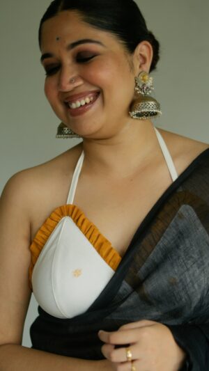White Yellow Frill Bustier